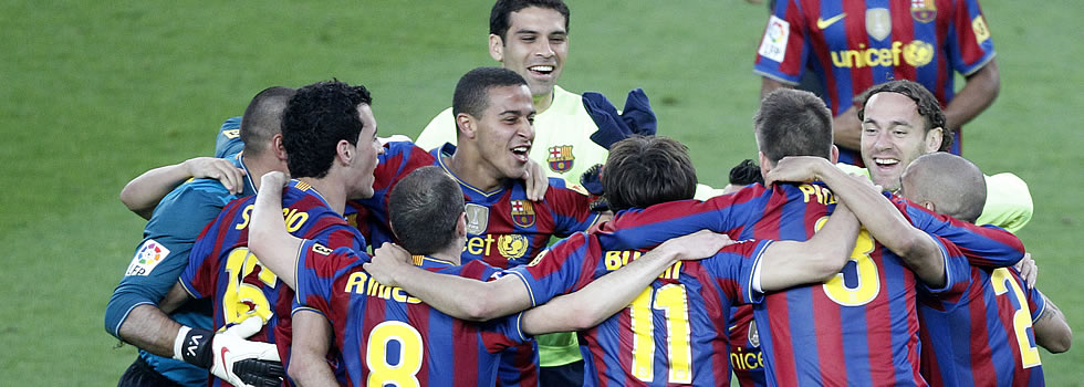 El Barça campió és una pinya. (Foto: Reuters)